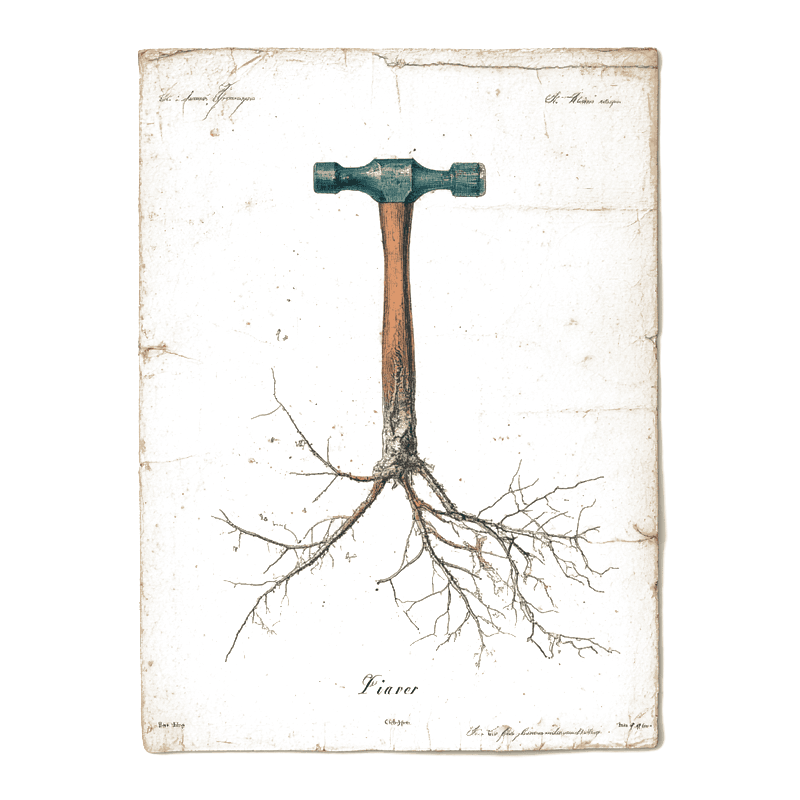 The builder's hammer — roots into tools